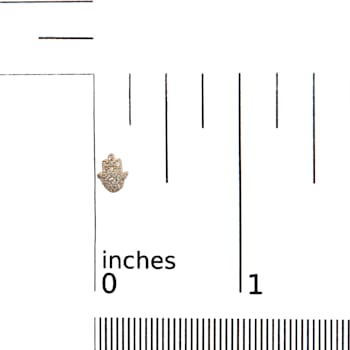 10K Yellow Gold Diamond Accented Hamsa Stud Earrings (H-I Color, I1-I2 Clarity)