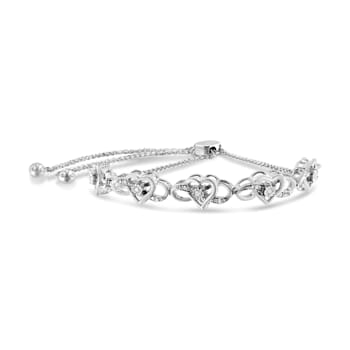 Sterling Silver Miracle Set Diamond Accented Infinity Hearts 6”-9”
Adjustable Bolo Bracelet