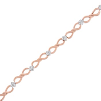 0.50ctw Diamond Infinity 10K Rose Gold Over Sterling Silver Tennis Bracelet