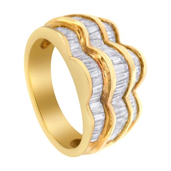 14K Yellow Gold Diamond Multi-Row Band Ring (1 1/4ctw, H-I Color,
SI1-SI2 Clarity)