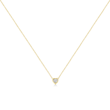 0.10ctw Miracle-Set Diamond Heart 10K Yellow Gold Over Sterling Silver Necklace