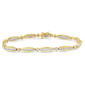 14K Yellow Gold 1-1/2 Ctw Round Mixed Cut Diamond 7" Tennis
Bracelet (H-I Color, I1-I2 Clarity)