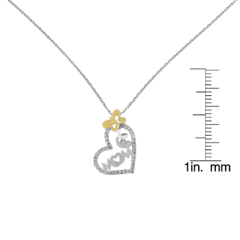 Sterling Silver Two Tone 1/5ctw Diamond "Mom" and Heart
Pendant w/chain(H-I, I1-I2)