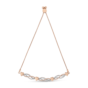 14K Rose Gold Plated Sterling Silver Diamond Accent Adjustable 4”-10”
Bolo Bracelet (I-J, I3)