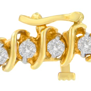 18K Yellow Gold 3.0ctw Round Cut Diamond Tennis Bracelet