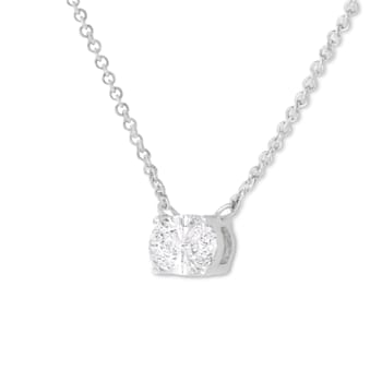 10K White Gold Lab Grown Diamond IGI Certified 1/2ctw Solitaire Diamond Necklace