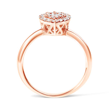 10K Rose Gold 3/8ctw Round-Cut Diamond Pear Promise Ring (I-J Color,
I2-I3 Clarity)