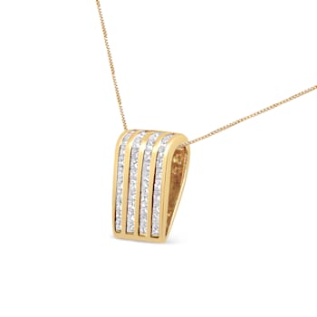 14K Yellow Gold 2 1/3ctw Princess Cut Diamond Block Pendant With Chain
(H-I, SI1-SI2)