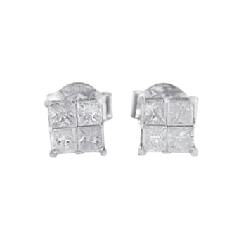 0.60ctw Diamond 10K White Gold Stud Earrings
