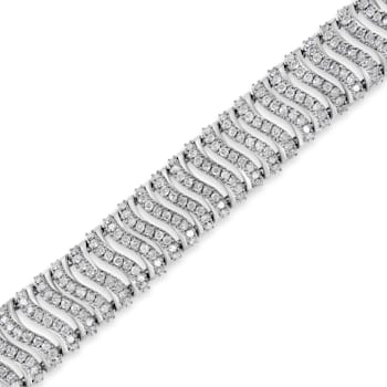 Sterling Silver 5.00ctw Round-Cut Diamond "S" Link Bracelet