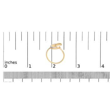 10K Yellow Gold 1/10ctw Diamond Crescent Moon Ring (I-J Color, I1-I2 Clarity)