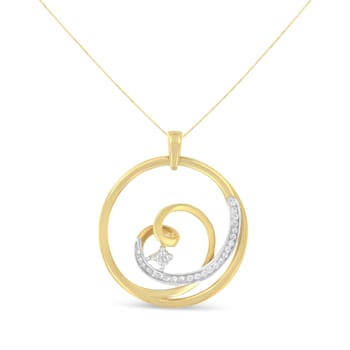 10K Yellow Gold Espira 1/6ctw Diamond Heart Circle Pendant With Chain
(I-J, I1-I2)