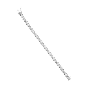 Sterling Silver 1/4ctw Miracle Set Diamond and Beaded 7" Tennis
Bracelet (I-J Color, I2-I3 Clarity)