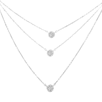 Sterling Silver 1/2ctw Round Diamond Medallion Multi-Strand 18"
Necklace (H-I Color, I2-I3 Clarity)