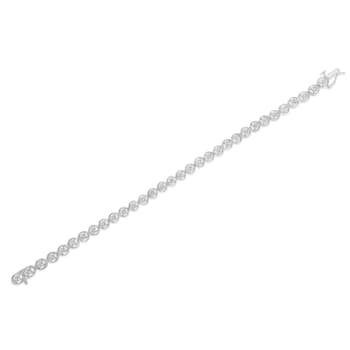 Rhodium Over Sterling Silver 1/4 Cttw Diamond Tennis Bracelet