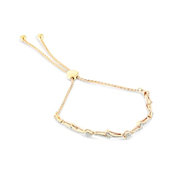 14K Yellow Gold Plated Sterling Silver Diamond Accent 6" to 9"
Adjustable Bolo Bracelet (I-J, I2-I3)