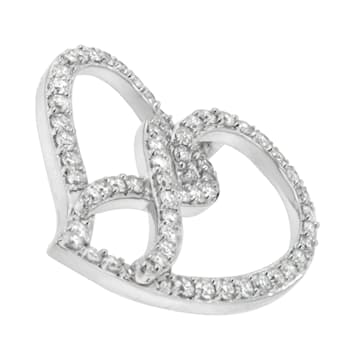 14K White Gold 1.0ctw White Diamond Awareness Ribbon & Open Heart
18" Pendant w\chain