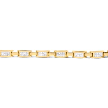 14K Yellow Gold 2.0ctw Princess-Cut Diamond Links of Love Bracelet