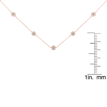 10K Two-tone Gold Over Sterling Silver Diamond Station Necklace (1/2
cttw, K-L Color, I2-I3 Clarity)