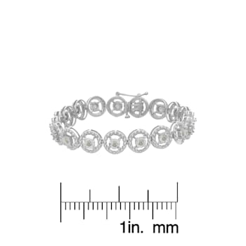 Sterling Silver 1.0ctw Diamond Nested Circle Miracle Set Open Wheel
7" Fashion Link Bracelet