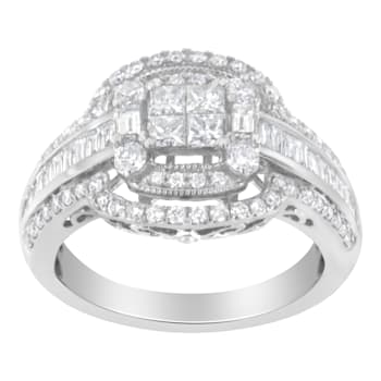 14K White Gold Diamond Cocktail Ring (1 1/4 cttw, H-I Color, SI2-I1 Clarity)