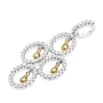 14K Two- Toned Gold 2/5ctw Round Diamond Pendant With Chain (H-I, I1-I2)