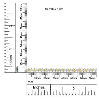 3.5 mm Lab Created Yellow Citrine and 1/6 ctw Diamond Rhodium Over
Sterling Silver Tennis Bracelet