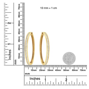 10K Yellow Gold 1.0ctw Slim Diamond Hoop Earrings