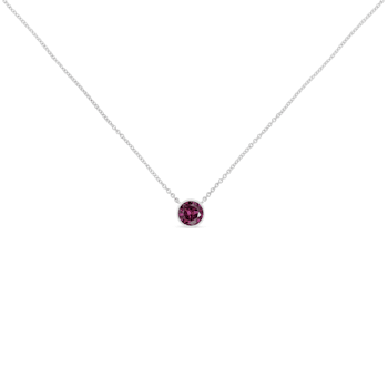 Sterling Silver Bezel Set 3.5mm Created Amethyst Gemstone Solitaire
18" Pendant Necklace