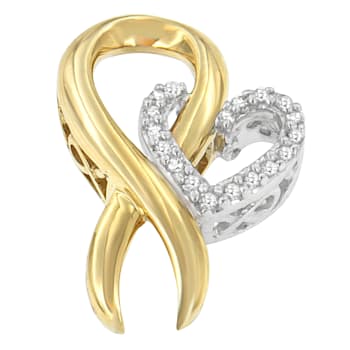 10K Yellow Gold Over Sterling Silver 1/10ctw Diamond Heart Pendant
w\chain(H-I, I1-I2)
