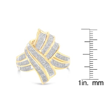 10K Yellow Gold Diamond Bypass Cocktail Ring (1 1/5ctw, I-J Color, I2-I3 Clarity)
