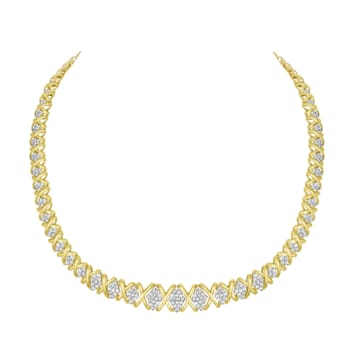 10K Yellow Gold 4ctw Round Diamond Graduating Riviera Necklace (H-I
Color, I2-I3 Clarity)