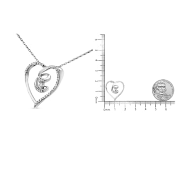 Sterling Silver 1/4ctw Diamond Open Heart Twisted Awareness Ribbon
18" Pendant with Chain