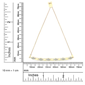 14K Yellow Gold Over Sterling Silver Diamond Accent Marquise Shape and
Heart Links Bolo Bracelet