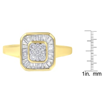 10K Yellow Gold Diamond Cocktail Ring (1/2 Cttw, I-J Color, SI2-I1 Clarity)