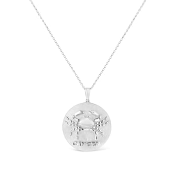 .925 Sterling Silver Diamond Accent Cancer Zodiac Design 18"
Pendant Necklace Medallion