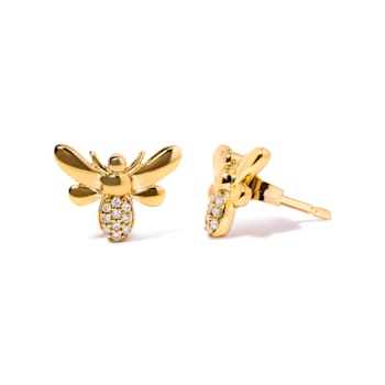 10K Yellow Gold Diamond Accented Bumble Bee Stud Earring (H-I Color,
I1-I2 Clarity)