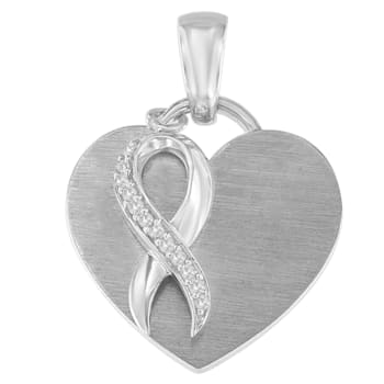 Sterling Silver 1/10ctw Diamond Heart Pendant w\chain (H-I, I1-I2)