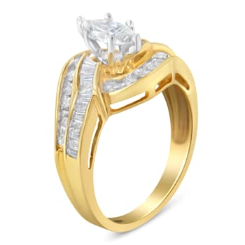 14K Yellow Gold Mixed Shapes Diamond Bypass Ring (1 cttw, H-I Color,
SI1-SI2 Clarity)