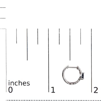 10K White Gold Pear Shaped Blue Sapphire and 1/10 Cttw Diamond Huggy
Hoop Earrings