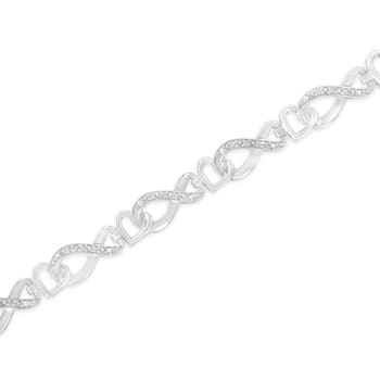 Sterling Silver 1/5ct. TDW Diamond Infinity Link Bracelet (H-I, I2-I3) - 7"