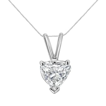 14K White Gold 1/4ctw Heart Shaped Lab Grown Diamond Pendant w\chain
18"(F-G Color, VS2-SI1 Clarity)