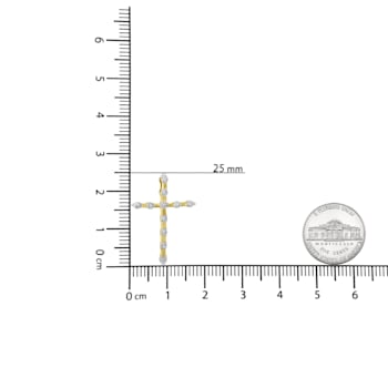 0.05ctw Diamond Accent Cross 14K Yellow Gold Over Sterling Silver
Pendant with Chain