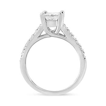 14K White Gold 1 1/5ctw Princess Diamond Classic Engagement Ring (I1-I2
Color, H-I Clarity)