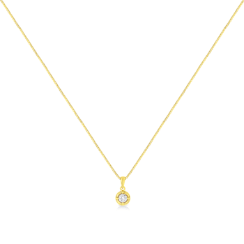 14K Yellow Gold Over Sterling 1/3ctw Diamond Solitaire Pendant
w\chain(K-L Color, I2-I3 Clarity)