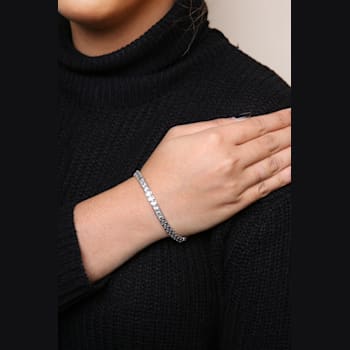 Sterling Silver 1/10 Cttw Diamond 7" Link Bracelet (I-J Color,
I2-I3 Clarity)