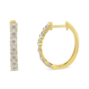 10K Two-Toned Gold Diamond Hoop Earring 1/2ctw