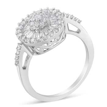 10K White Gold Diamond Cocktail Ring (1 ctw, H-I Color, SI2-I1 Clarity)
