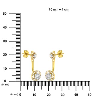 14K Yellow Gold Over Sterling Silver 5/8ctw Diamond Removable Stud and
Dangle Earrings