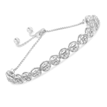 Diamond Accent Sterling Silver Bolo Bracelet